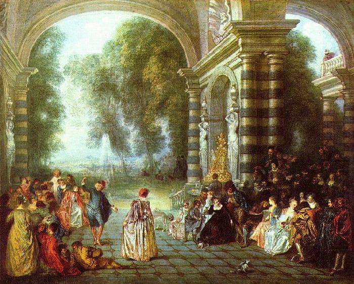 Jean-Antoine Watteau Das Ballvergnugen oil painting picture